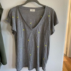 Anthropologie t.la lemon flutter sleeve tee